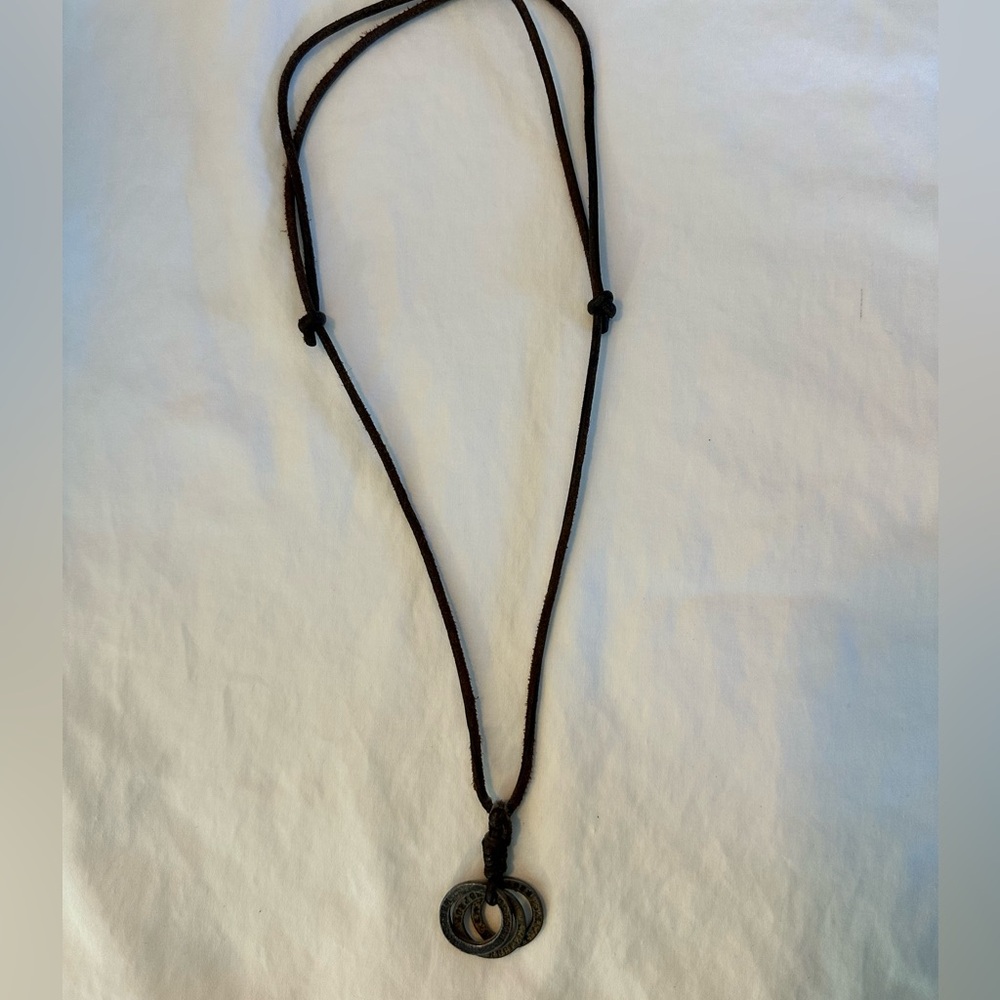 Elegant Black Cord Necklace with brass Pendant
